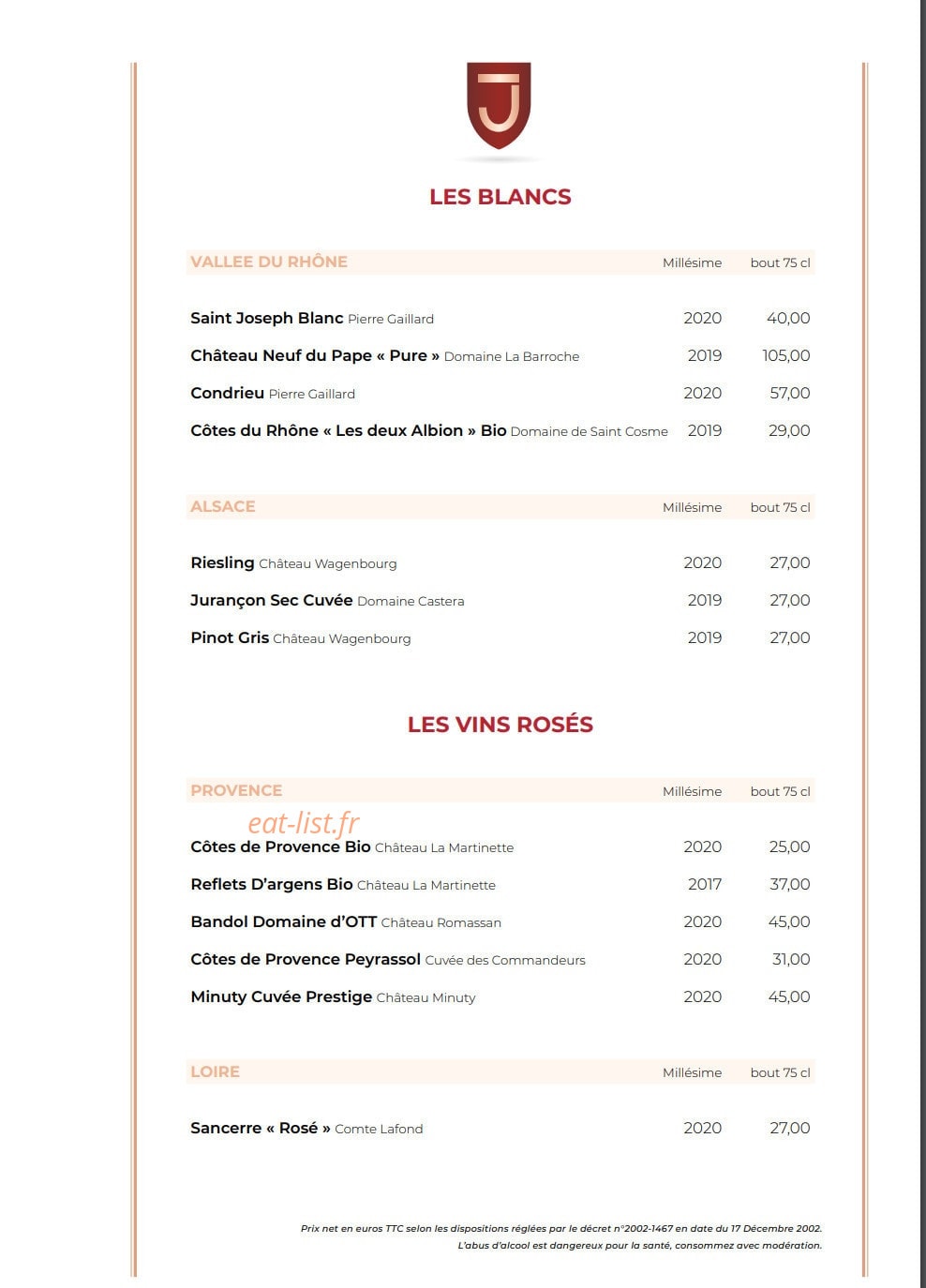 Le Jehanne — carte page 9