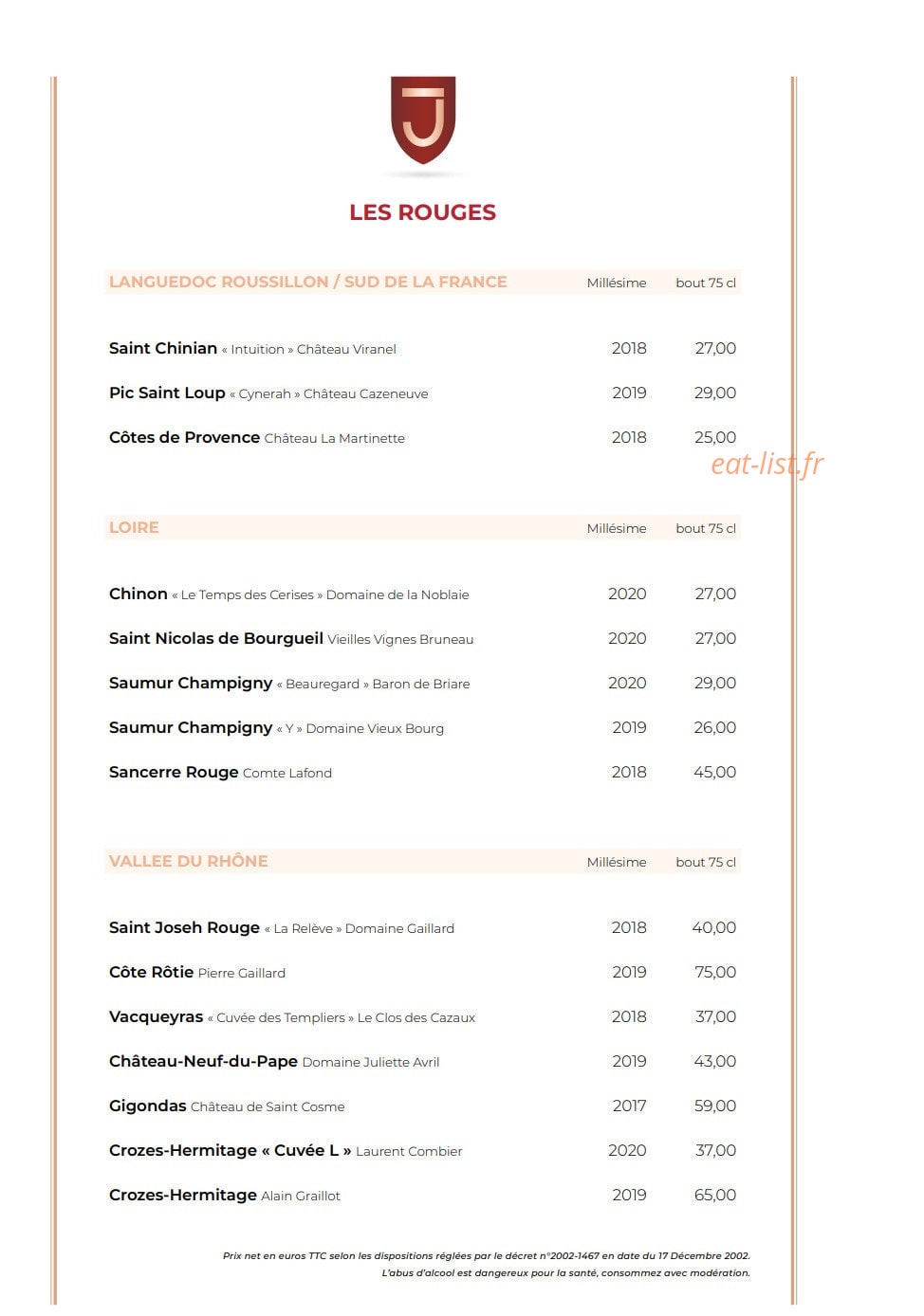 Le Jehanne — carte page 12