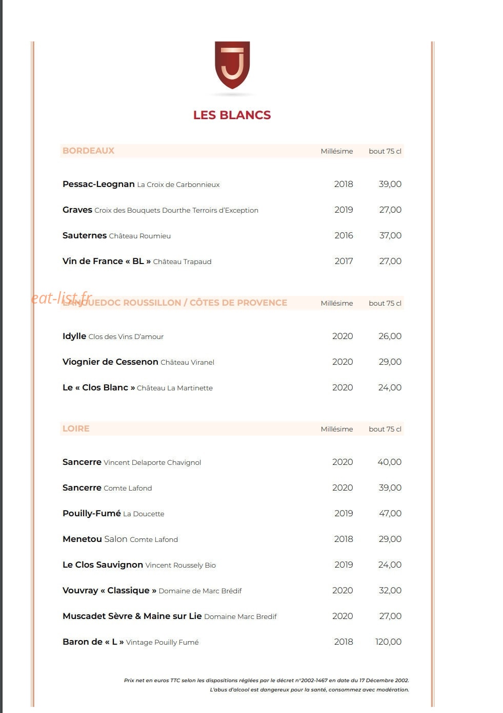 Le Jehanne — carte page 8