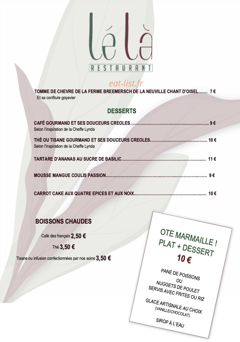 Lé Là — carte page 2