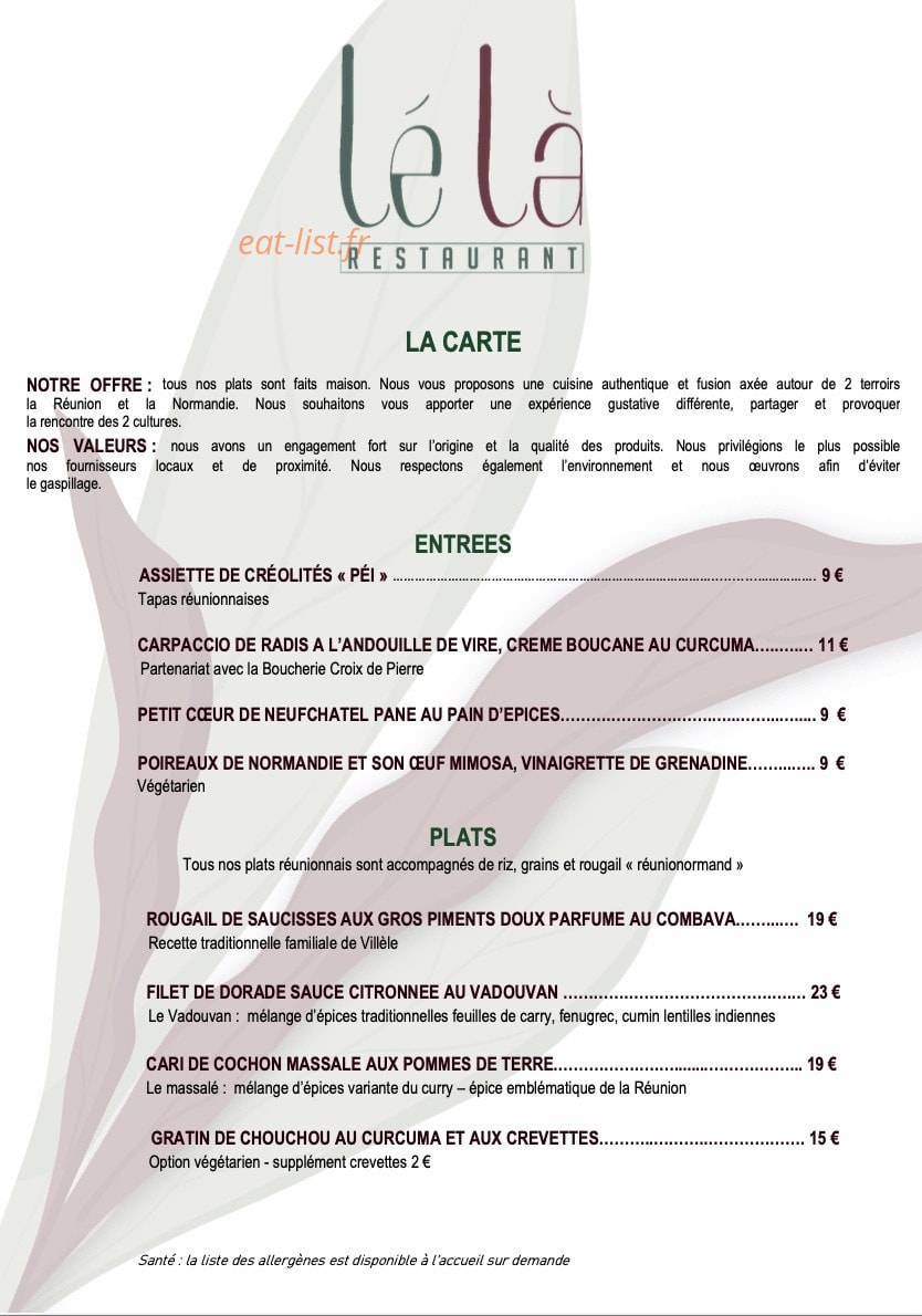 Lé Là — carte page 1