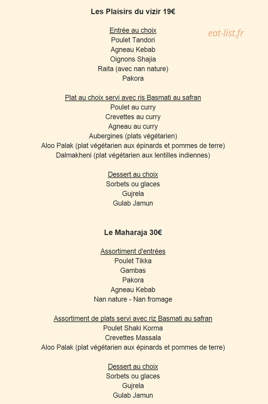 Le Maharaja — carte page 3