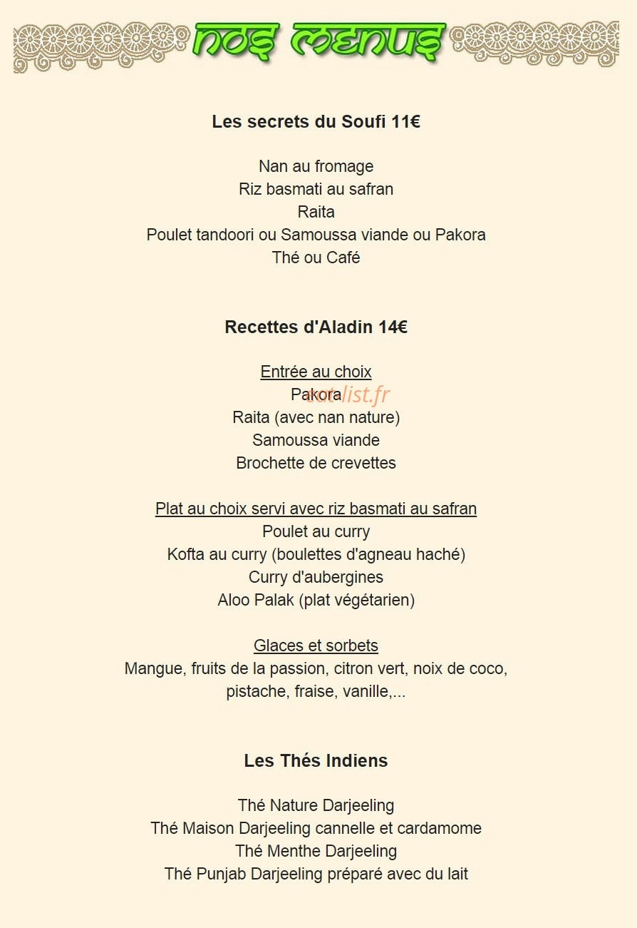 Le Maharaja — carte page 2