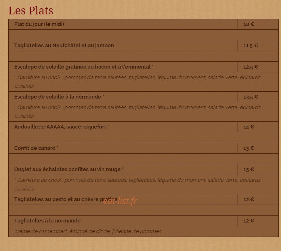 Le P'tit Bec — carte page 3