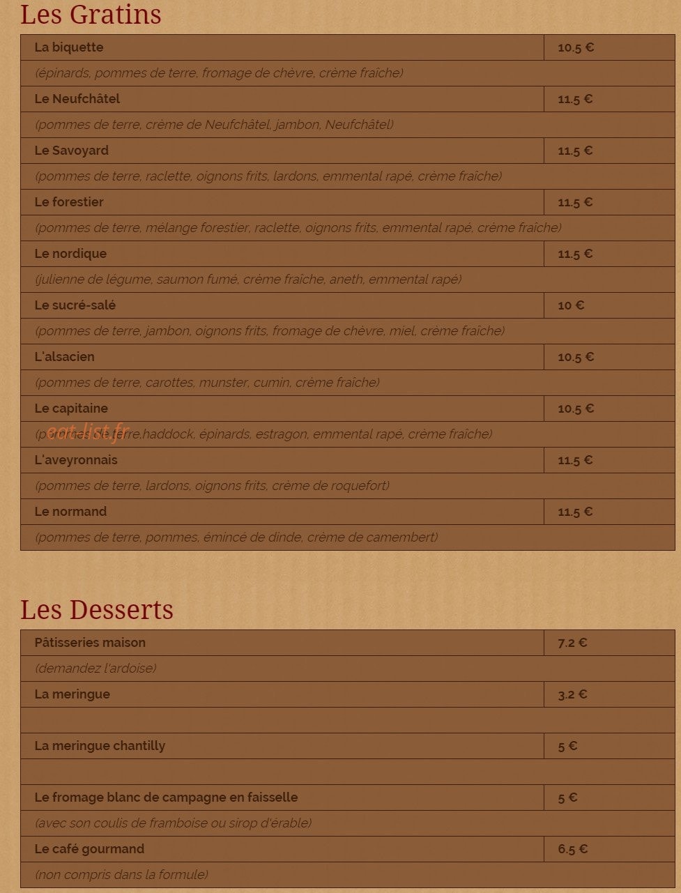 Le P'tit Bec — carte page 4