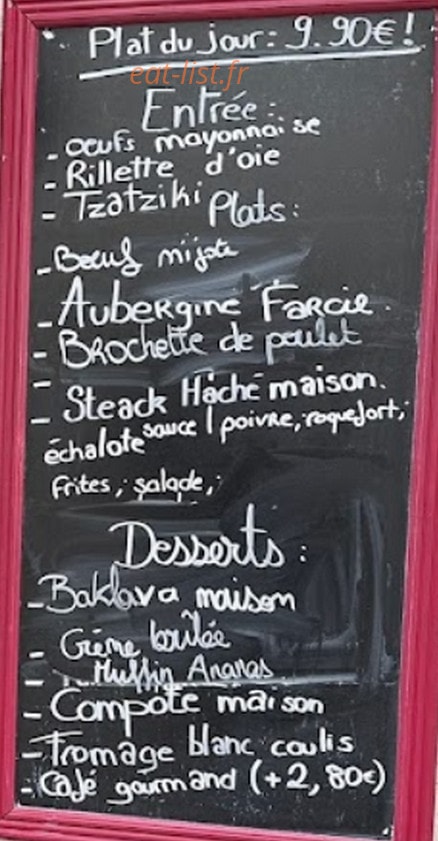 Le P'tit Bistrot — carte page 1