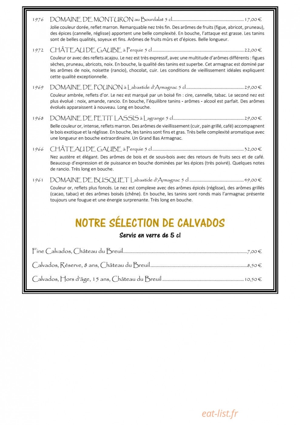 Le P'tit Zinc — carte page 9