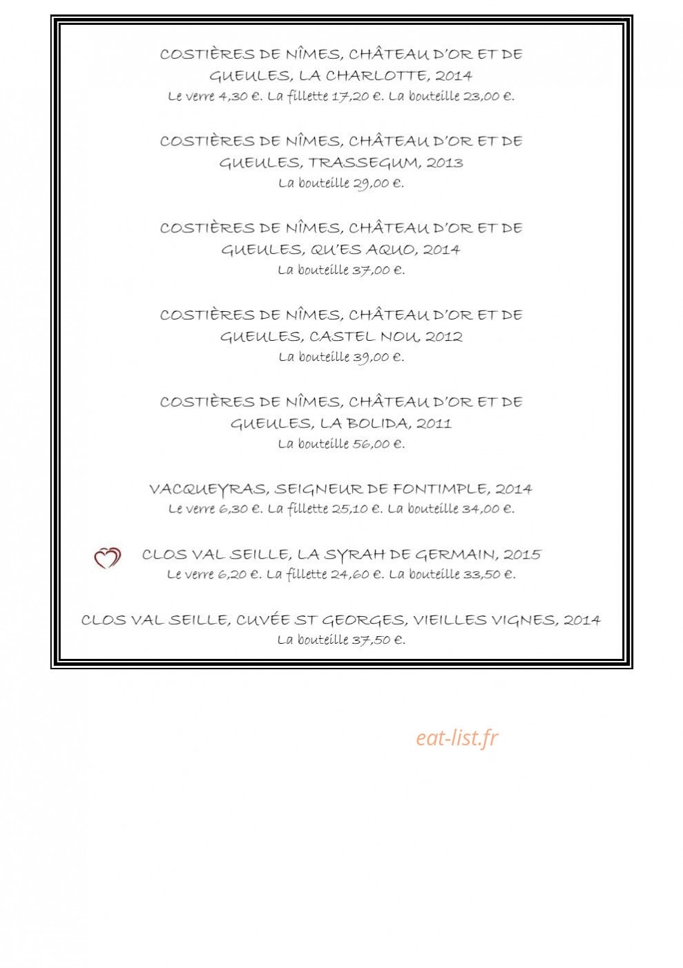 Le P'tit Zinc — carte page 17
