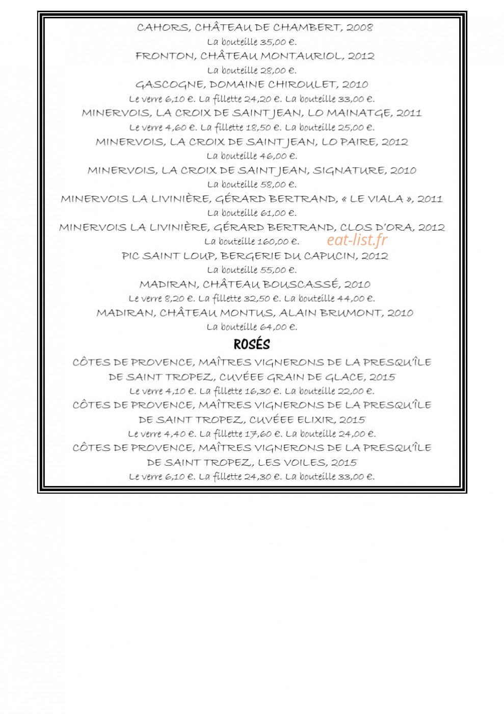 Le P'tit Zinc — carte page 24