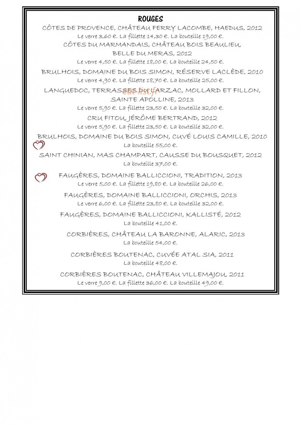 Le P'tit Zinc — carte page 23