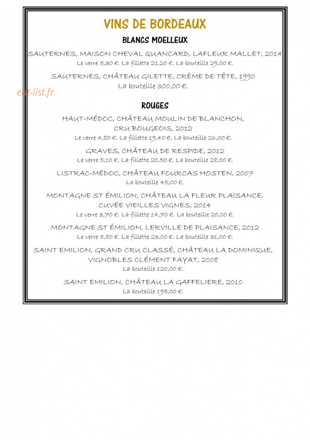 Le P'tit Zinc — carte page 19