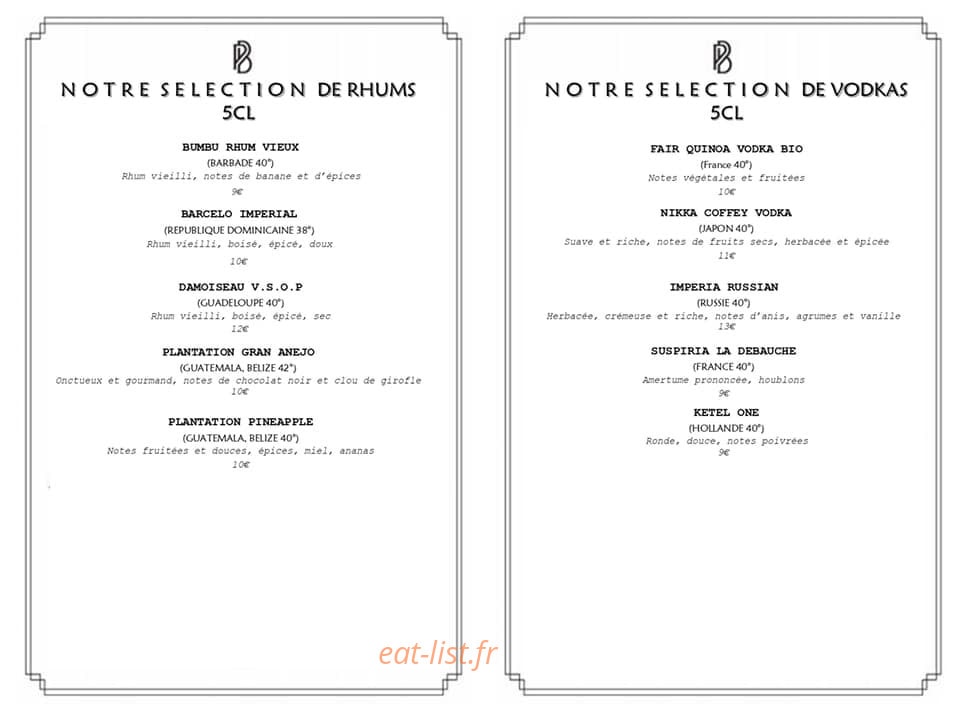 Le Petit Bar — carte page 8
