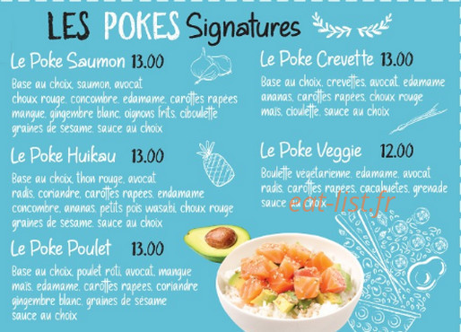 Le Poke bowl — carte page 2