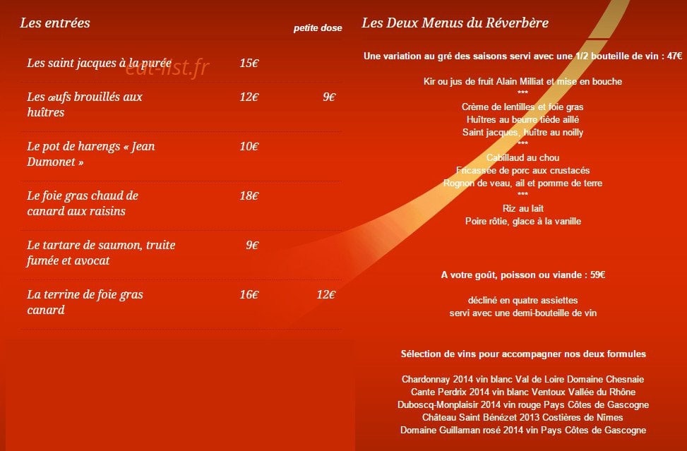 Le Réverbère — carte page 1