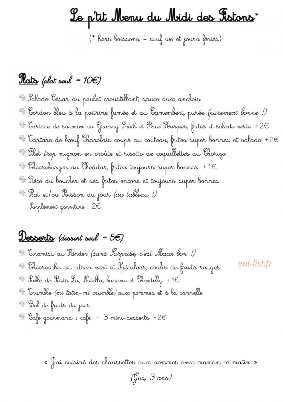 Les Fils à Maman — carte page 5