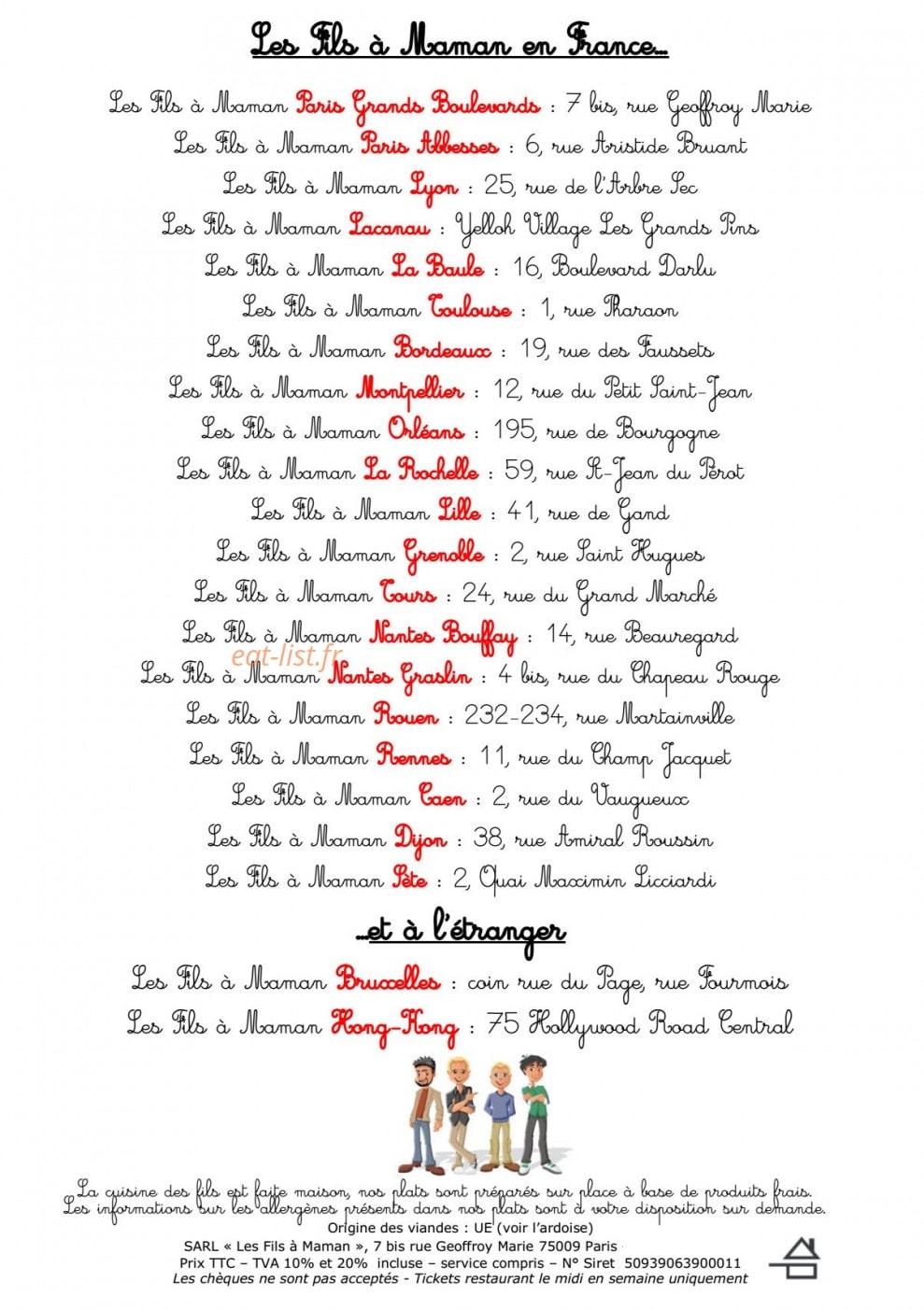 Les Fils à Maman — carte page 16