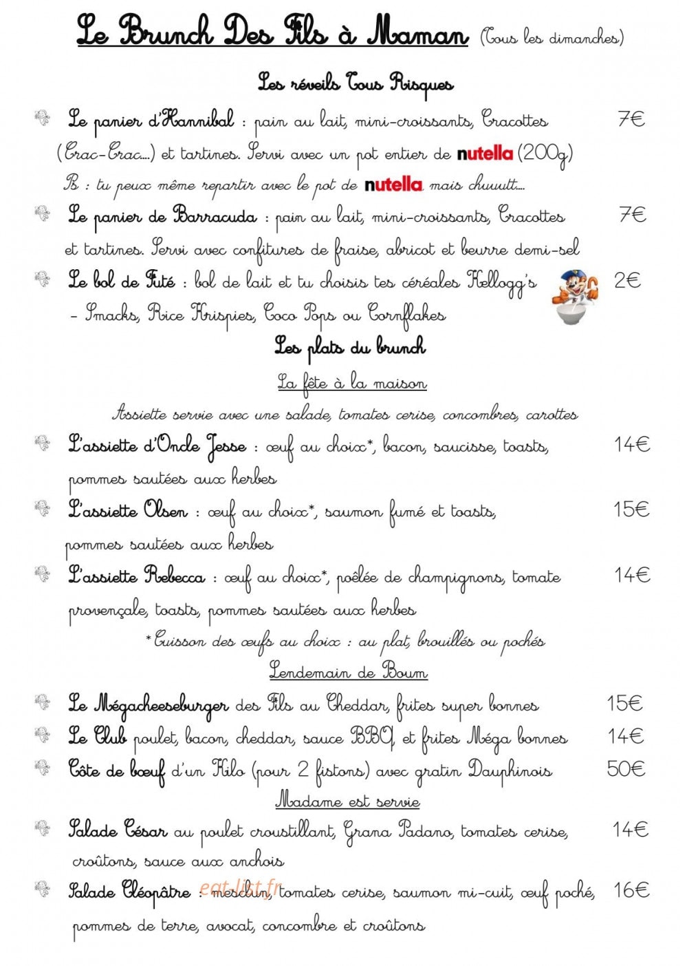 Les Fils à Maman — carte page 9