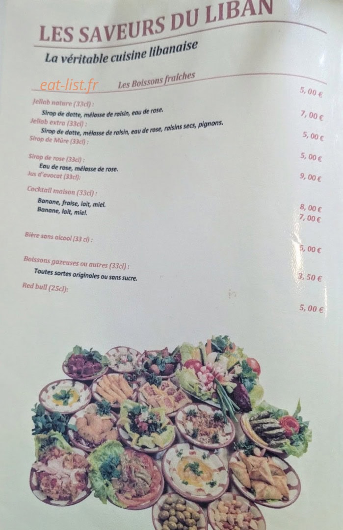 Les Saveurs Du Liban — carte page 2