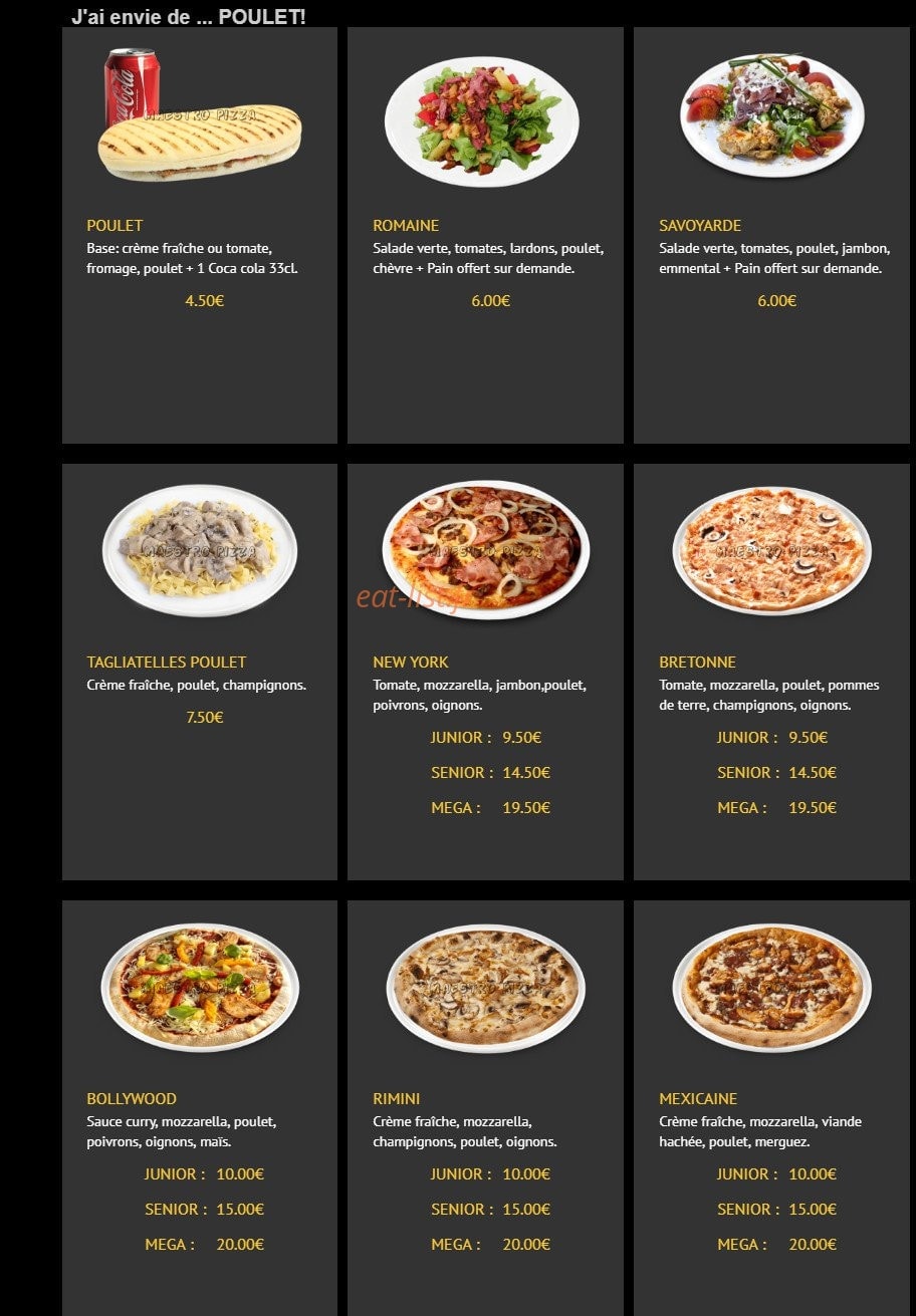 Maestro Pizza — carte page 6