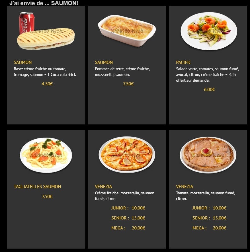 Maestro Pizza — carte page 4