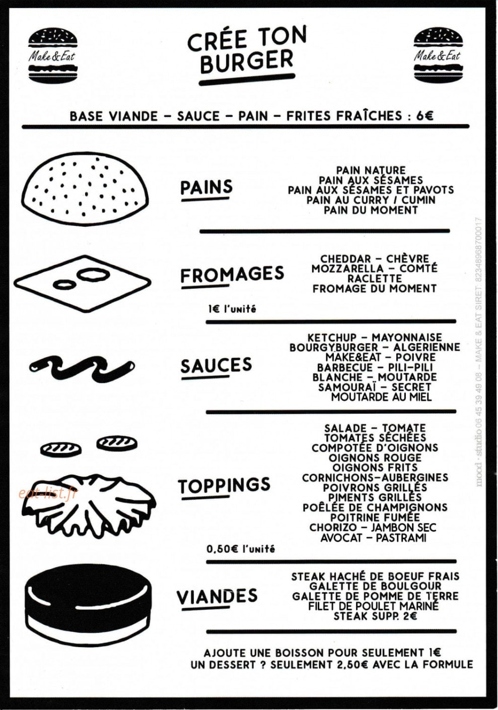 Make&Eat — carte page 1