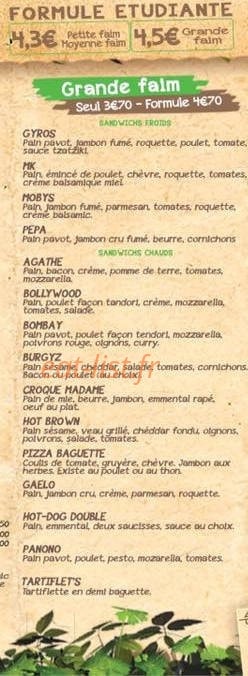 Moby's Café — carte page 3