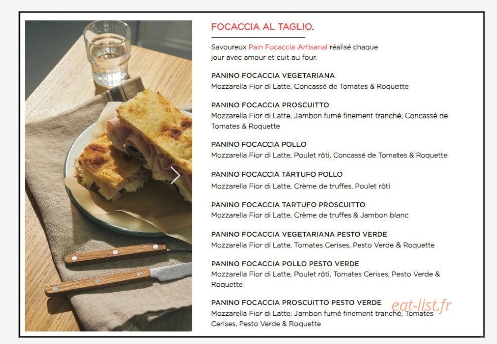 Mozza & Co — carte page 1