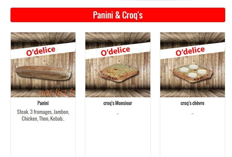 O'delices — carte page 13