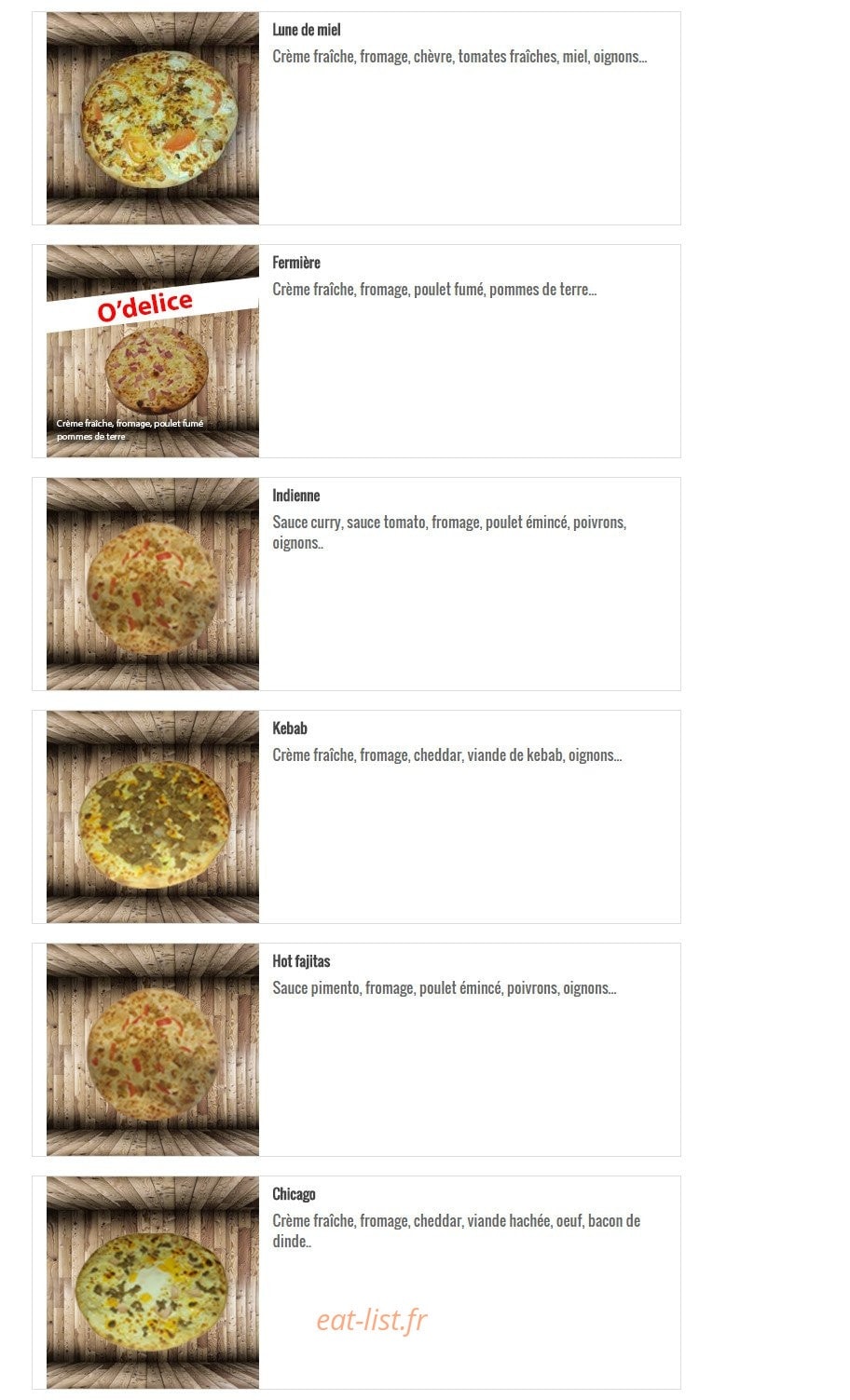 O'delices — carte page 4