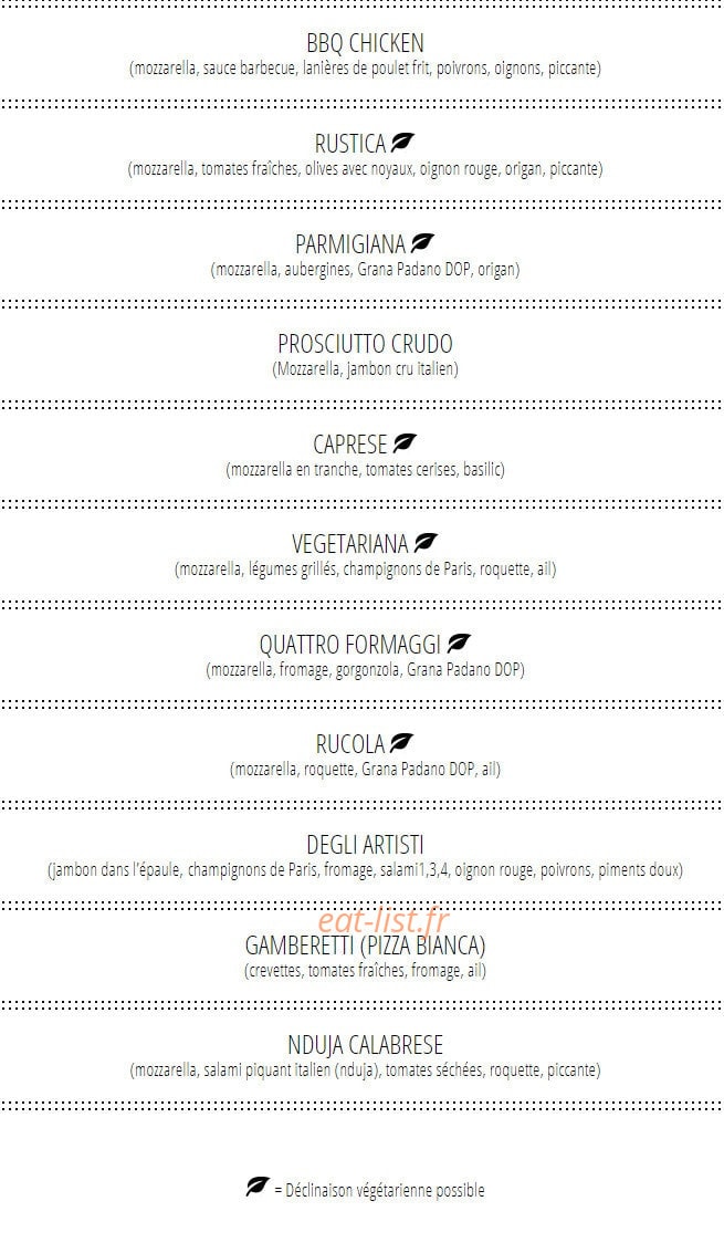 Osteria Beaux Arts — carte page 4