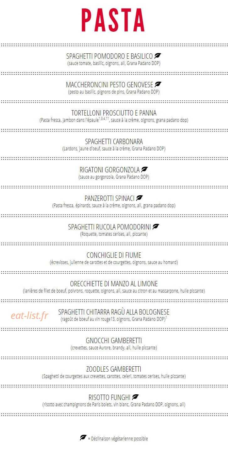 Osteria Beaux Arts — carte page 5