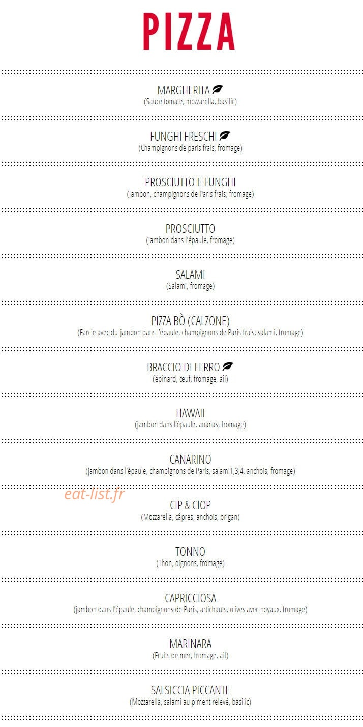 Osteria Beaux Arts — carte page 3