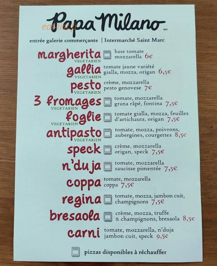 Papa Milano — carte page 1