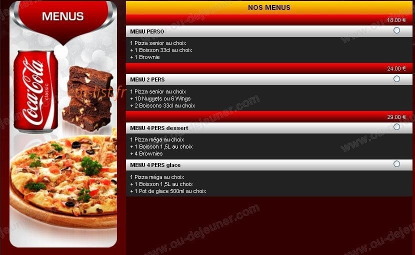 Pizza delice — carte page 1