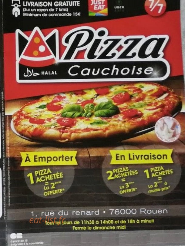 Pizzeria cauchoise — carte page 1