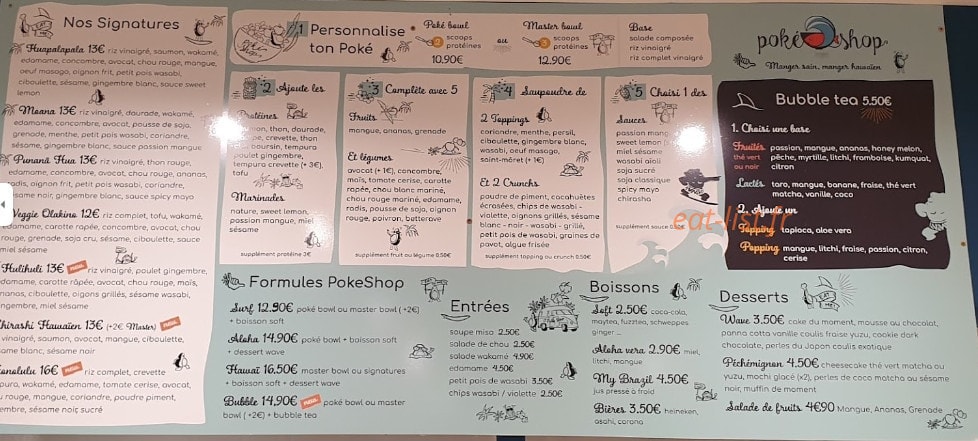 Poké Shop — carte page 2