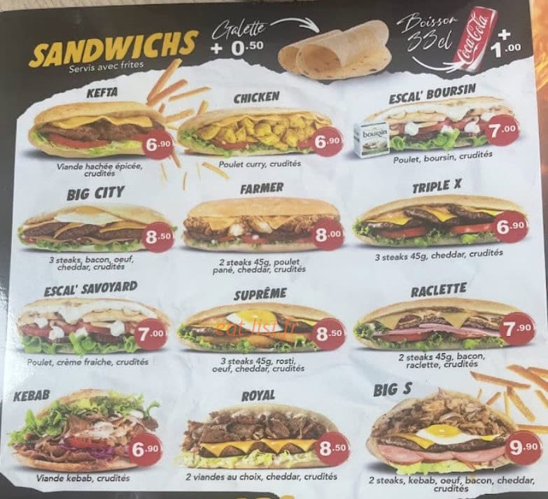 Str'eat Burger — carte page 3