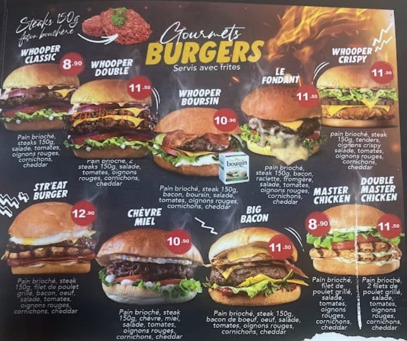 Str'eat Burger — carte page 2
