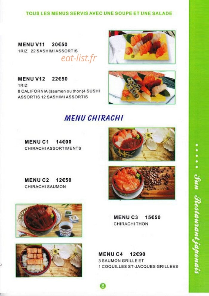 Sun Restaurant — carte page 9