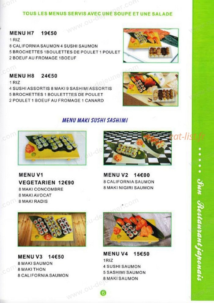 Sun Restaurant — carte page 7