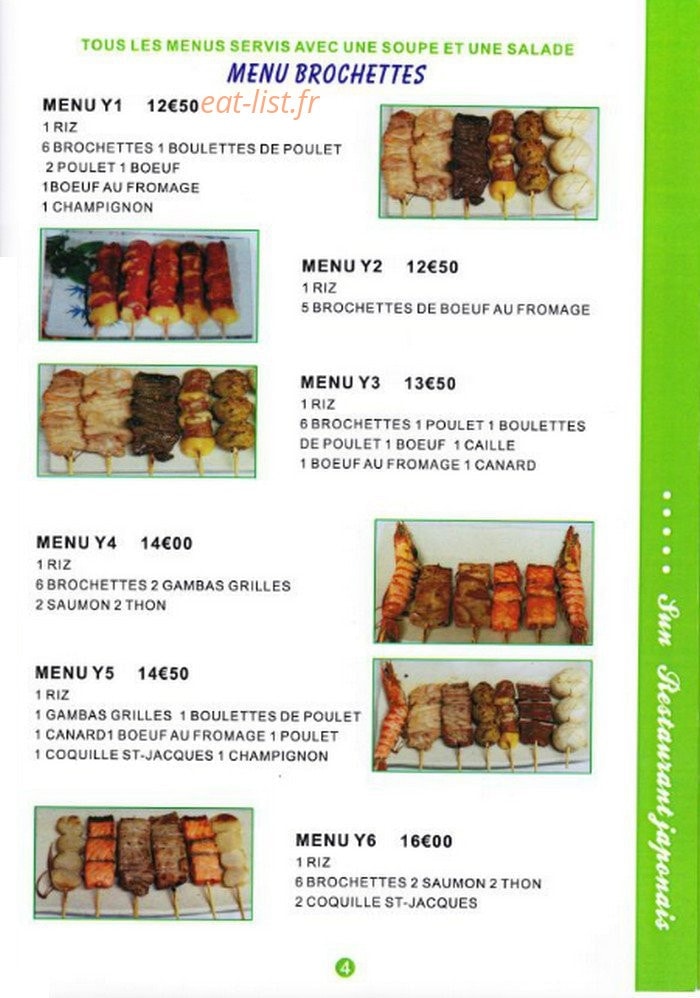 Sun Restaurant — carte page 5