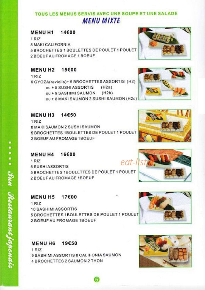 Sun Restaurant — carte page 6