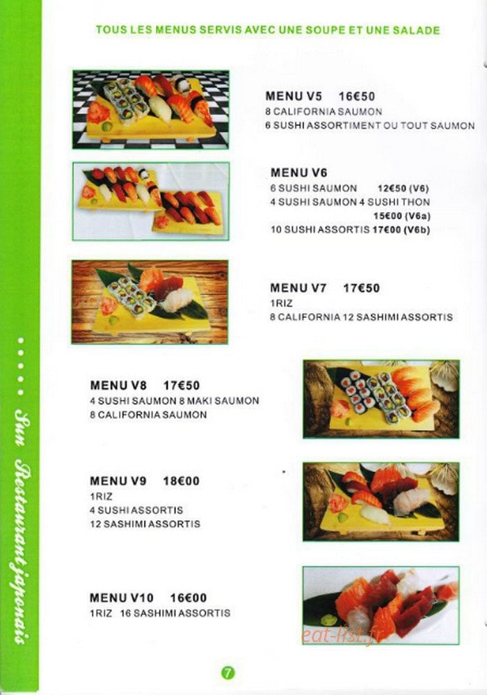 Sun Restaurant — carte page 8