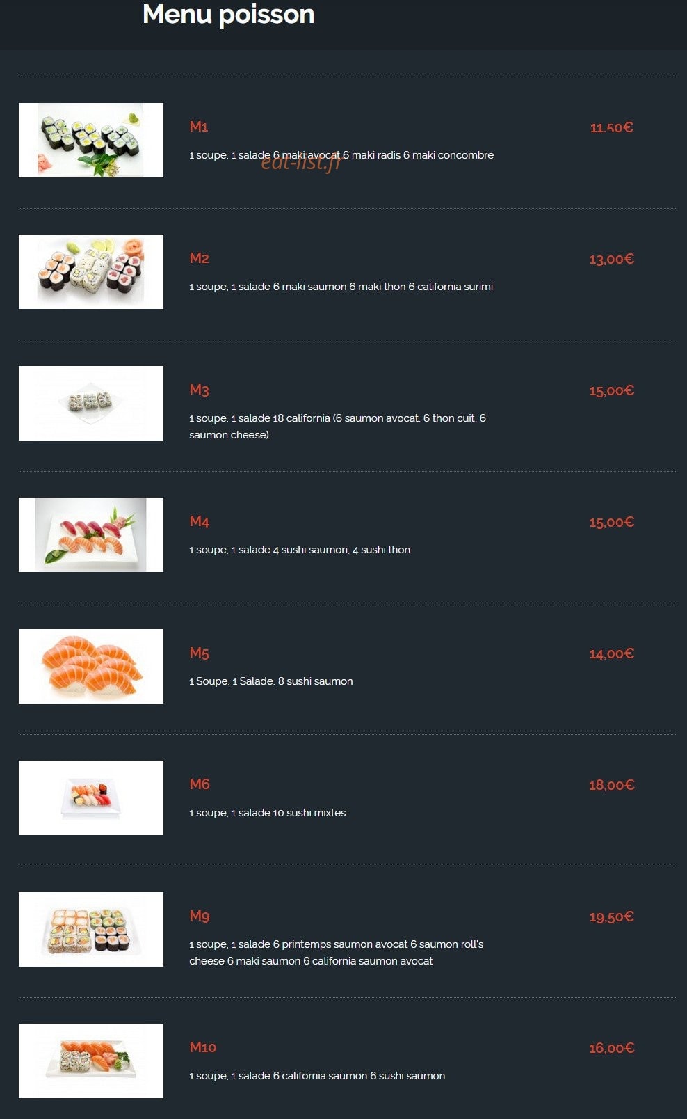 Sushi Club — carte page 22