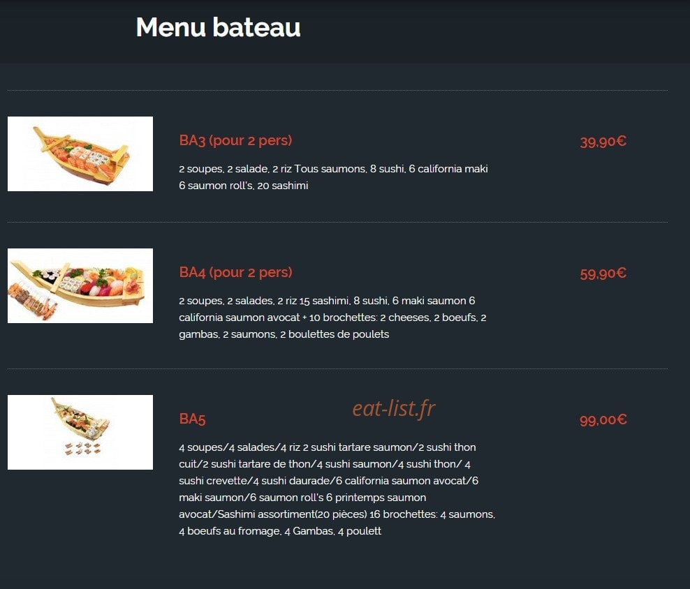 Sushi Club — carte page 28