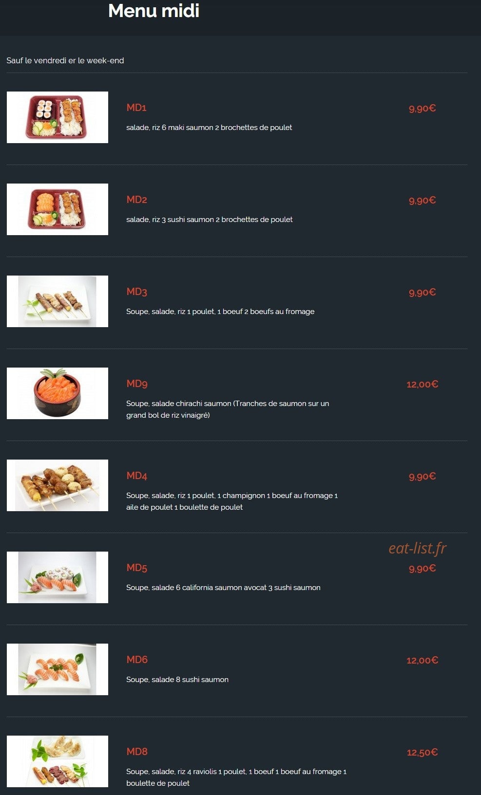 Sushi Club — carte page 25