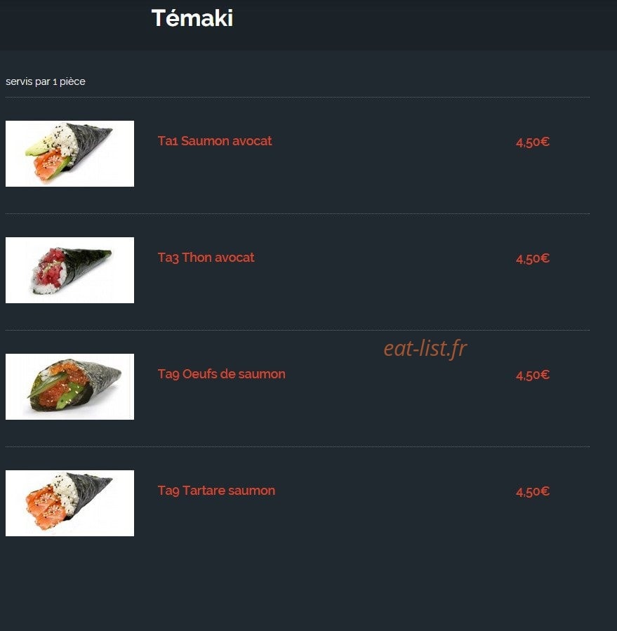 Sushi Club — carte page 8
