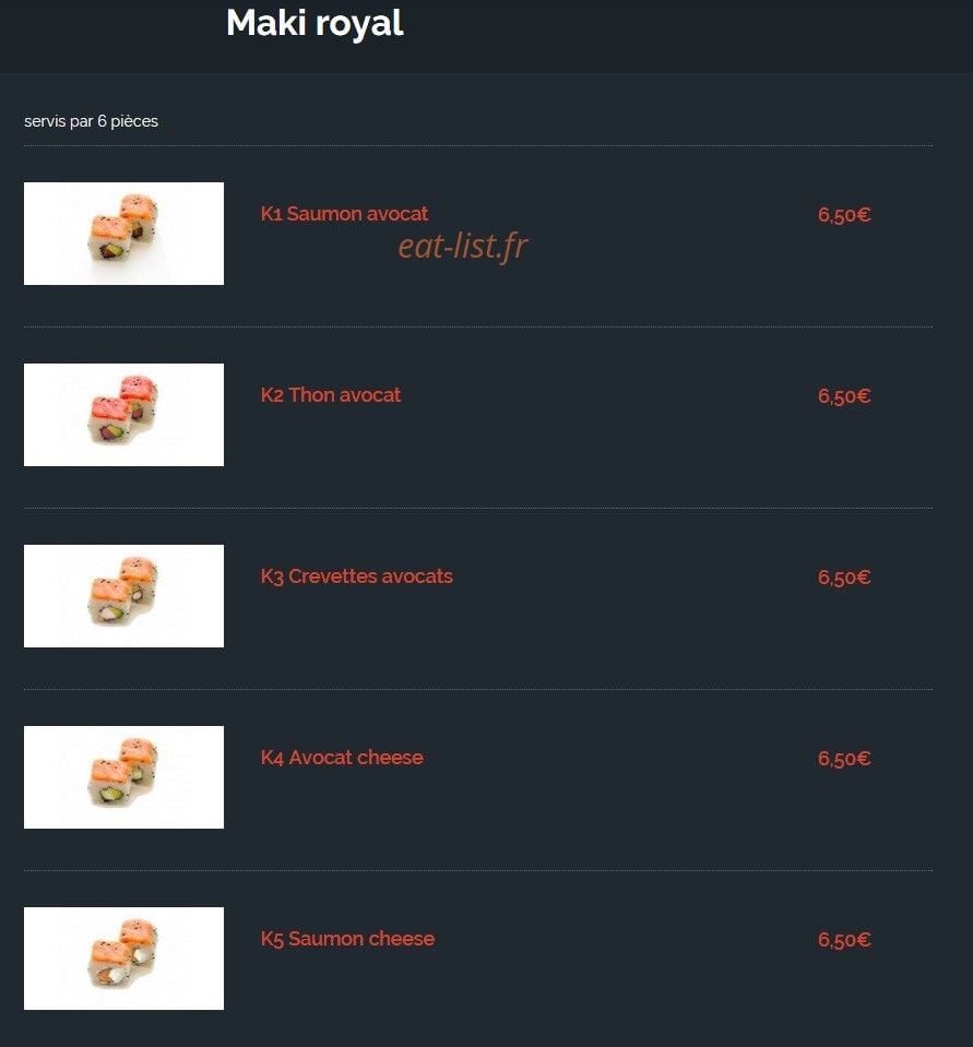 Sushi Club — carte page 4