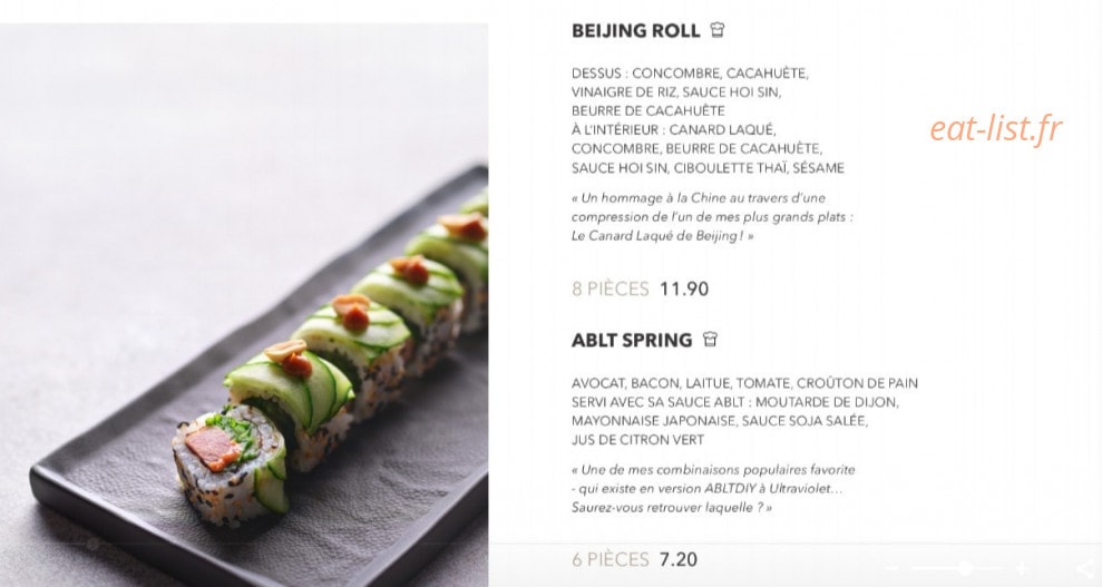 Sushi Shop — carte page 2