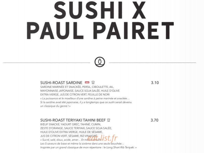 Sushi Shop — carte page 18